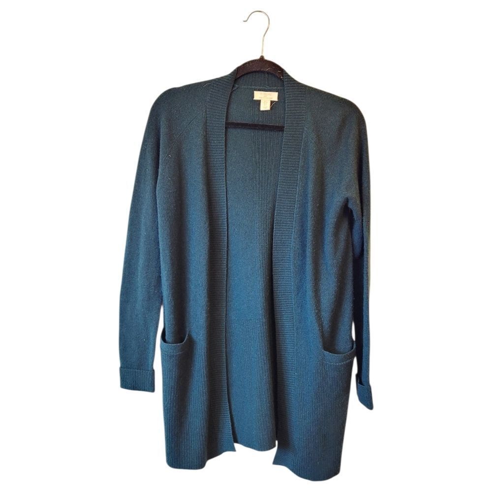 St. Tropez Hunter Green 100% Cashmere Cardigan Women's Size S